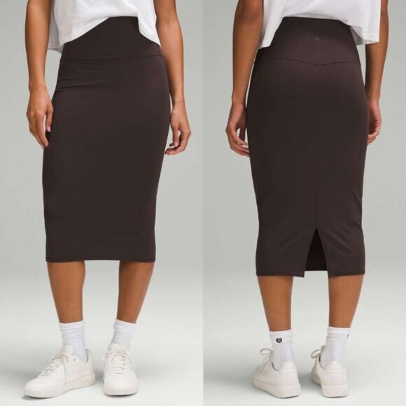 LULULEMON Nulu Slim-Fit High-Rise Skirt Size 2 Espresso - Picture 1 of 9